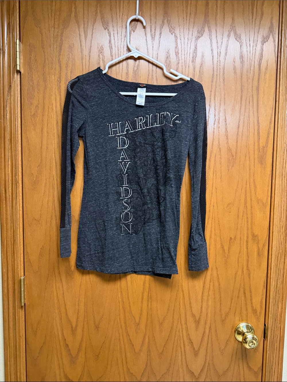Harley-Davidson Dark Gray Long Sleeve Vertical Logo Tee